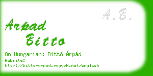 arpad bitto business card